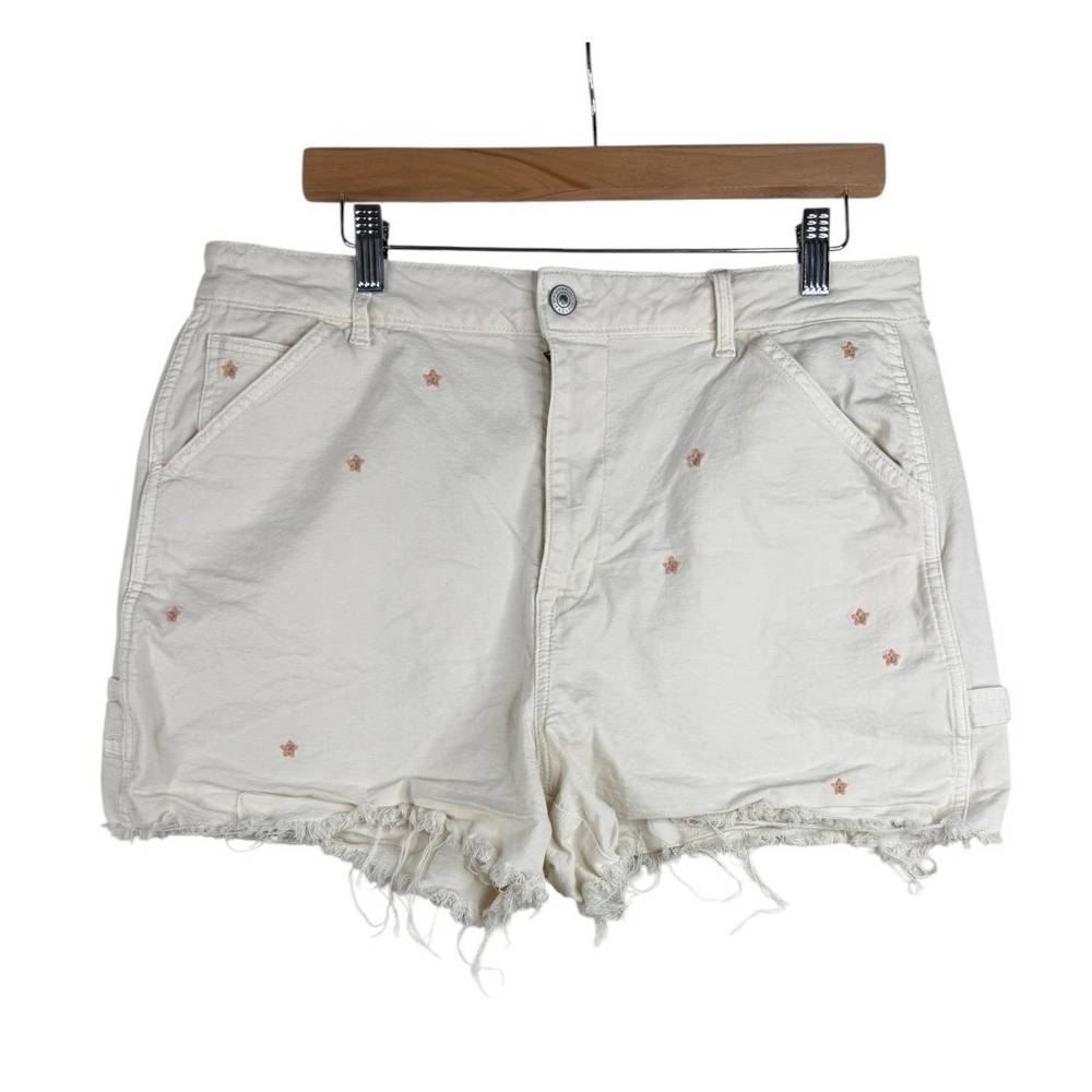 American Eagle Highest Rise 90s Boyfriend Shorts Floral Beige Cargo Women's 16